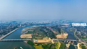 Cận cảnh đập dâng hạ lưu sông Trà Khúc trước ngày vận hành tích nước thử nghiệm